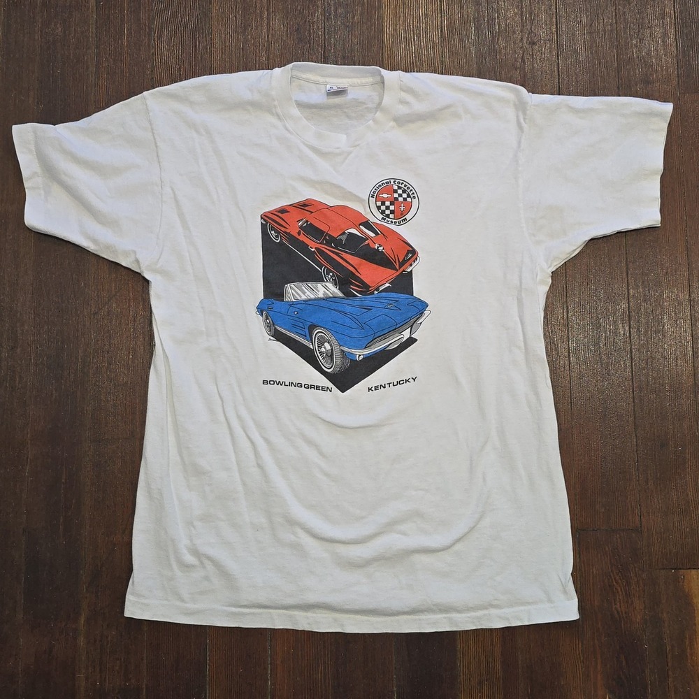 Vintage Corvette Museum T-Shirt XL Single Stitch Made USA Bowling GreenKentucky‎